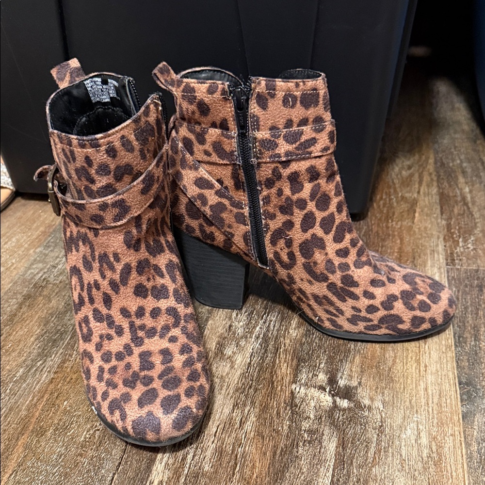 Leopard Print Ankle Boots